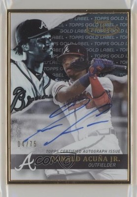2020 Topps Gold Label Framed Black 4/75 Ronald Acuna Jr #GLA-RA Auto 0d08