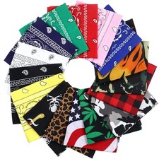 16 Pack Bandanas Novelty Multipurpose Bandana Polyester Paisley Bandanas for ...