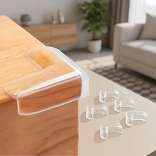 12 Clear Polypropylene Corner Guards - Safe Bumpers for Children s Furniture