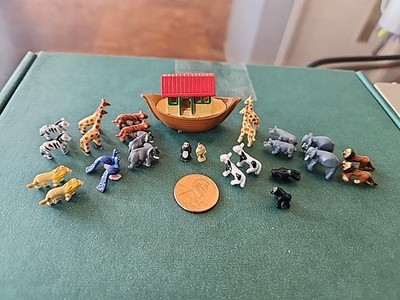 WARWICK Miniature Metal NOAH'S ARK w/ Animals 1:12 Dollhouse HUGE LOT Animals