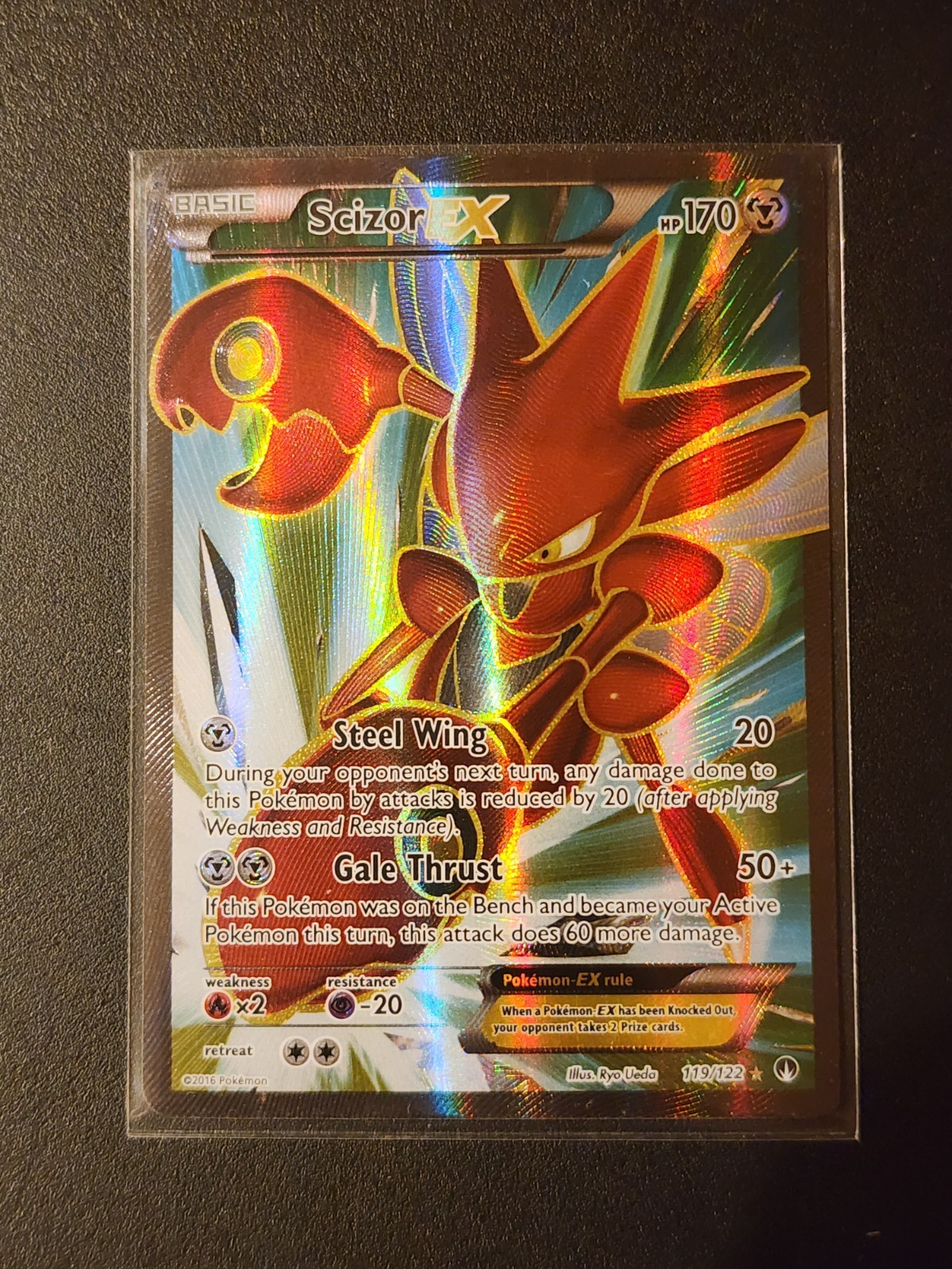 Pokemon TCG Scizor EX (Full Art) 119/122 Breakpoint Holo - LP Excellent Card