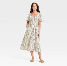 Women's Flutter Sleeve Belted Midi Dress - A New Day