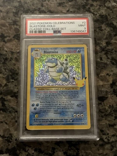2021 Pokémon Celebrations Classic Collection Blastoise-Holo 2/102 PSA 9