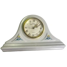 Laura Ashley White Mantel Clock with Floral Design