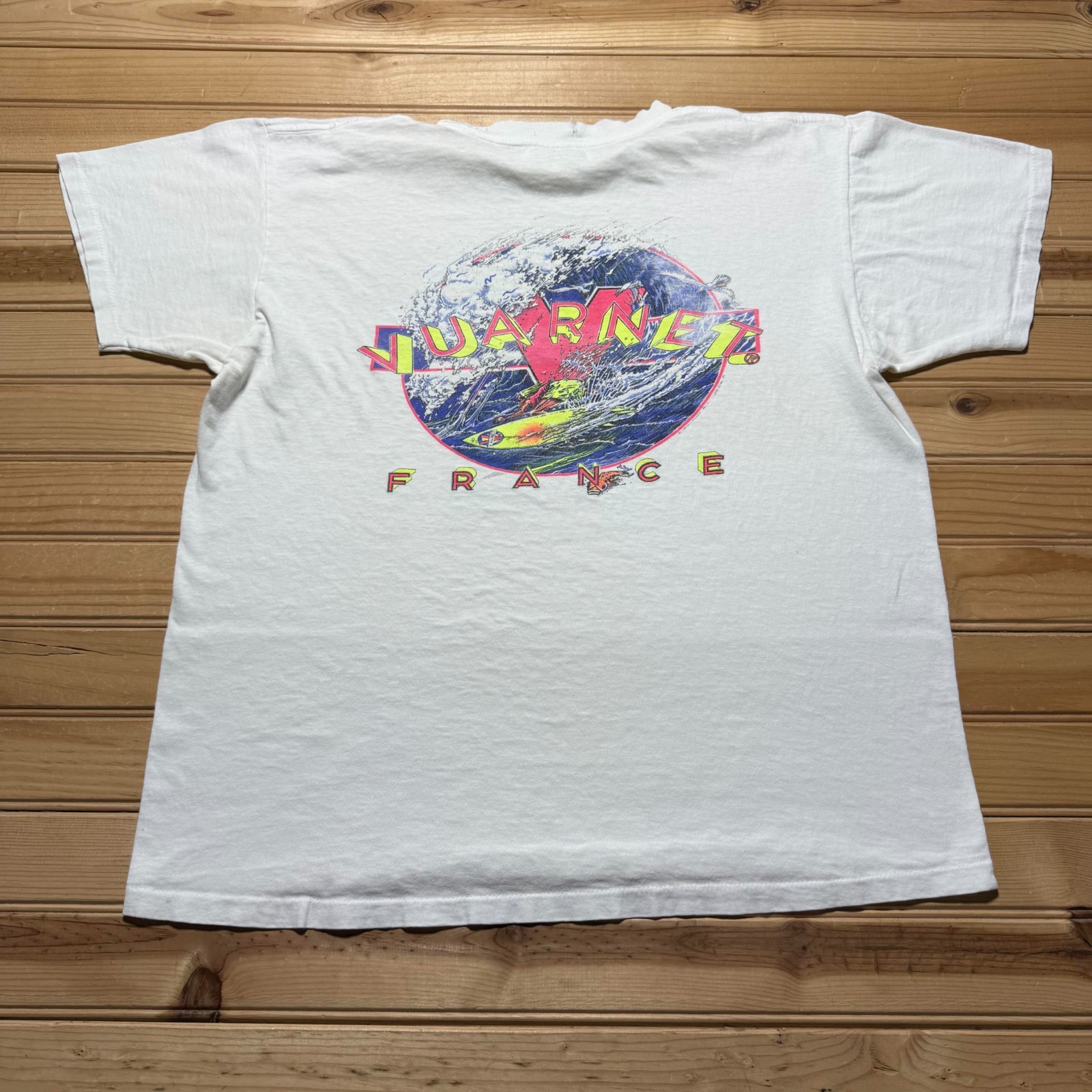 Vintage 90s Vuarnet France Surf Lifestyle Wave Fish Graphic T-Shirt USA - Large