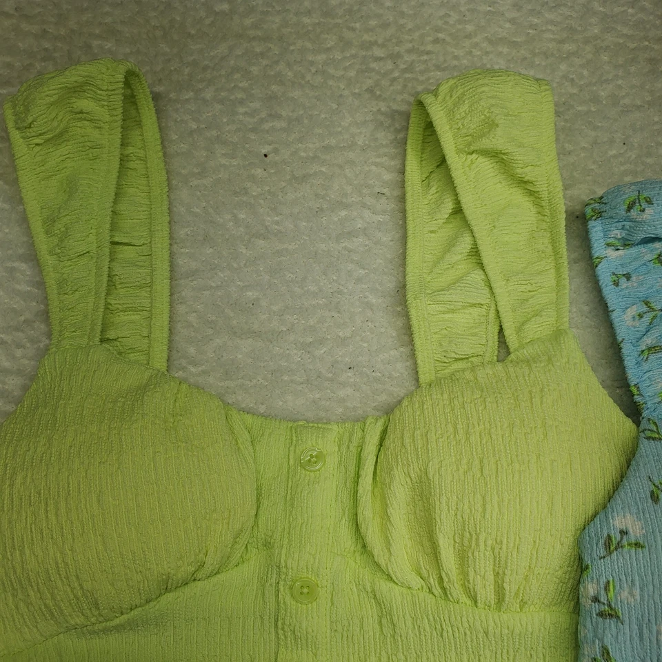 Women's Babydoll Dress XS Blue Yellow Cottagecore Y2K Padded Coquette Lot of 2 - Image 3 of 4