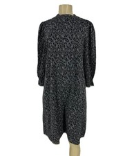 NEW Ann Taylor Loft Large Women Leopard High Neck Shift Dress 3/4 Sleeve K8v