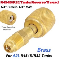 HVAC R32 Reverse Thread 1/4” Female, 1/4” Male Adapter For A2L R454B/R32 Tanks