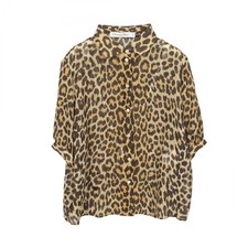 Christian Dior BEE leopard print T-shirt 141B58A6676 silk Brown Black Used 38