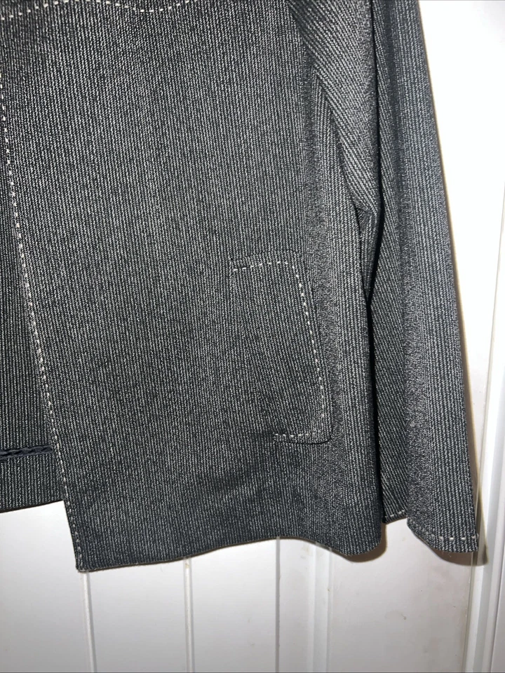 Blazer Top Chaqueta Recortada Willi Smith Para Mujer Manga 3/4 Botón Cuello Frontal M Foto 4 de 4