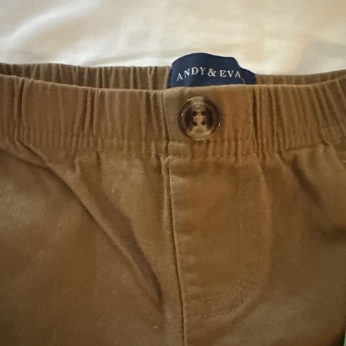 Andy & Evan Baby Pants Brown 3-6 Months with elastic and button for decor New - Picture 4 of 5