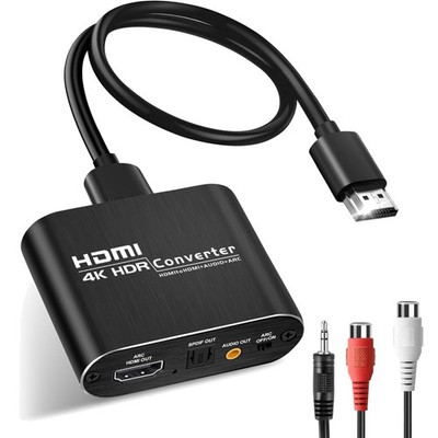 HDMI Audio Extractor 4K @ 60Hz Optisch Toslink SPDIF + 3,5 mm AUX Stereo Schwarz