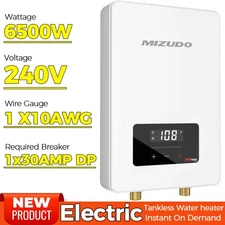 6500W Tankless Water Heater Electric Instant Hot Bolier Water Touch Control 240V