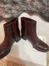 AJ Valenci Women's Choc Brown Leather Ankle Boots Size 8.5 M Side Zipper  821771