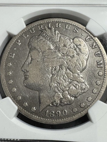 1890-cc Morgan Silver Dollar, Better Date, NGC F Details, Free shipping