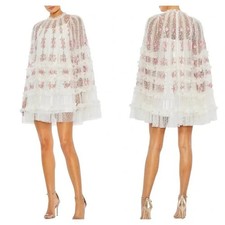 NEW, Mac Duggal High Neck 8031 Dress in White Sz 6 #MD1583