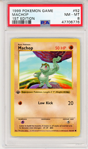 Machop (1st Edition) graded PSA 8 for sale on eBay