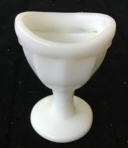 Vintage Optical Eye Wash Cup Opaque White Milk Glass Pedestal 2.25"