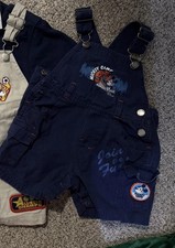 Vintage Main Street by Disney Boys 12M Denim Overall One-Piece