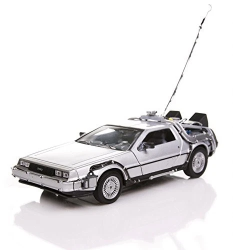 RITORNO FUTURO Modelli DELOREAN Deluxe SET 3 Auto DieCast 1/24 Welly BOX ROTTO - Immagine 4 di 4