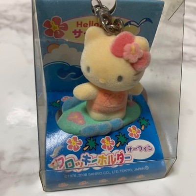 Schlüsselanhänger Sanrio Showa Retro Sonnenbrand Hello Kitty Surfen beflockt ...