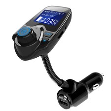 Car FM Transmitter w/ USB Charging Calls MP3 Black