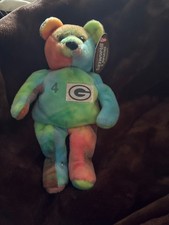 1999 Salvino's Bammers Brett Favre Tie Dye Plush Beanie Bear w/Original Tags