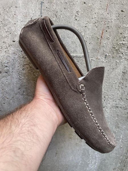 Men Ecco Loafers Brown Suede 43 #3S9F