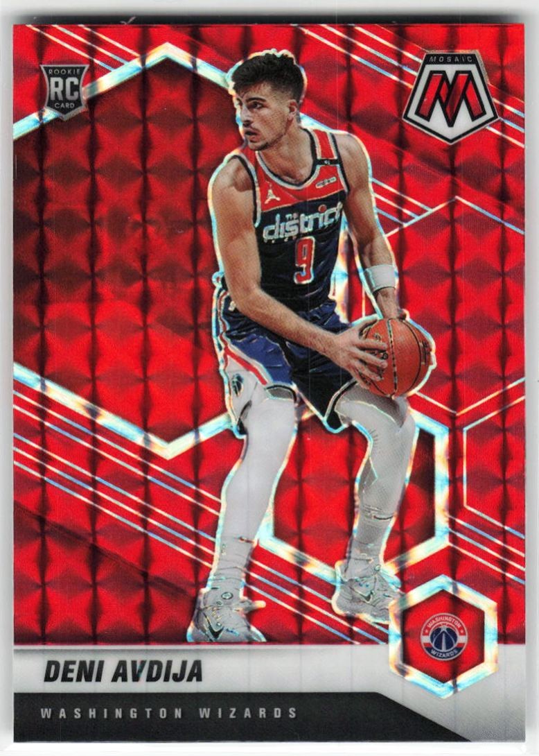 2020-21 Panini Mosaic Red Deni Avdija RC #217 Washington Wizards