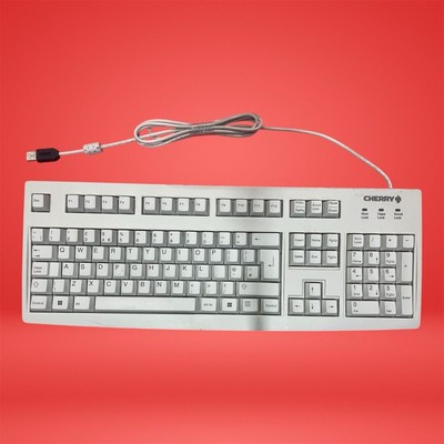 Cherry Wired Keyboard Light Grey USB QWERTY Abrasion-Resistant Keys