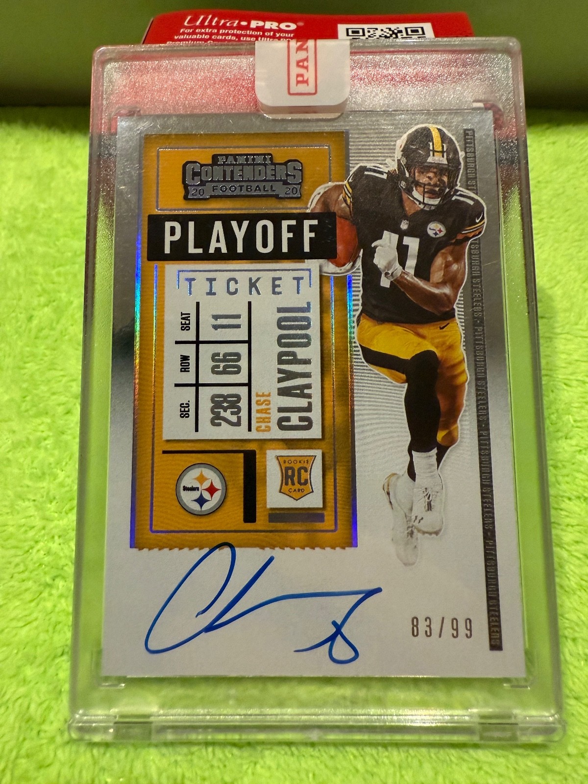 2020 Contenders RPS Playoff Ticket /99 Chase Claypool Rookie Auto RC Steelers