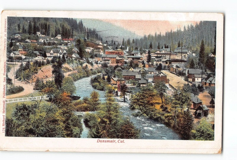 Dunsmuir California CA Postcard 1909 Dunsmuir Town View