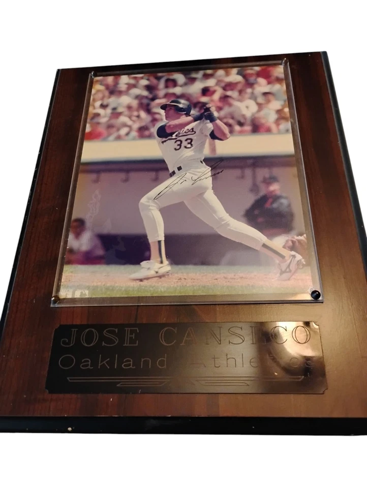 Oakland Athletics A's Jose Canseco Signed Autographed 8x10 Photo Framed Vtg - Image 2 of 4