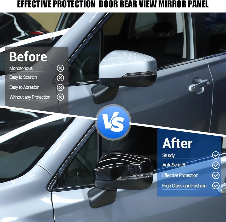 Door Rear View Mirror Cover Compatible with Vehicle 2019+/Outback- Bright Black - Image 2 of 4