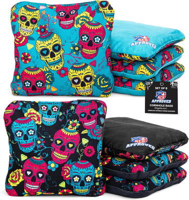 Regulation Cornhole Bags Set of 8 - ACO Approved, Slick & Stick Design