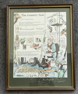 Signierter Christopher Curtis Zeichnung Landsitz 1985 Zeichnung Rodger McPhail