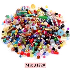230pcs Mixed-size Irregular Twist Glass Beads Loose Spacer Seed Beads for Needle