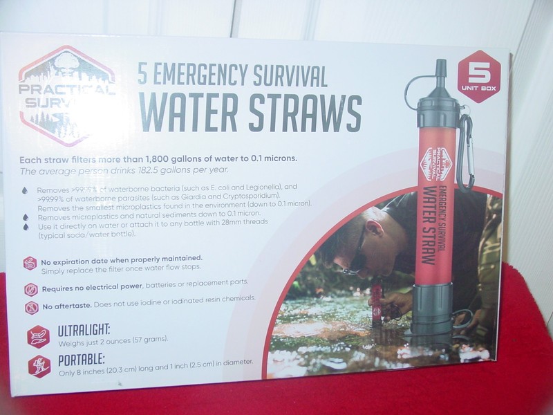 5 HighCapacity Emergency Water Straws – Lightweight, Reusable, 1800gallon NEW