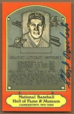 STAN  COVELESKI   AUTOGRAPHED   SIGNED   HALL  OF  FAME  PLAQUE   POSTCARD    !!