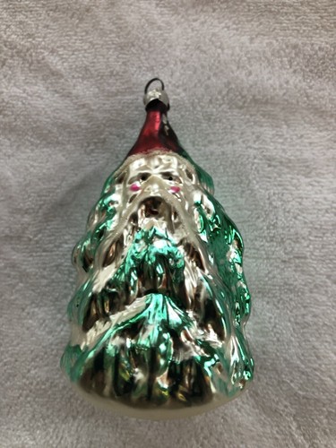 Old Vintage Glass Christmas Ornament X-mas New Year Decoration Santa In Tree