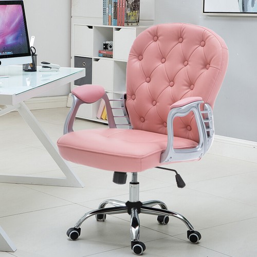 Home Office Desk Chair Adjustable Height PU Leather Padded Swivel Computer Chair - Picture 6 of 16