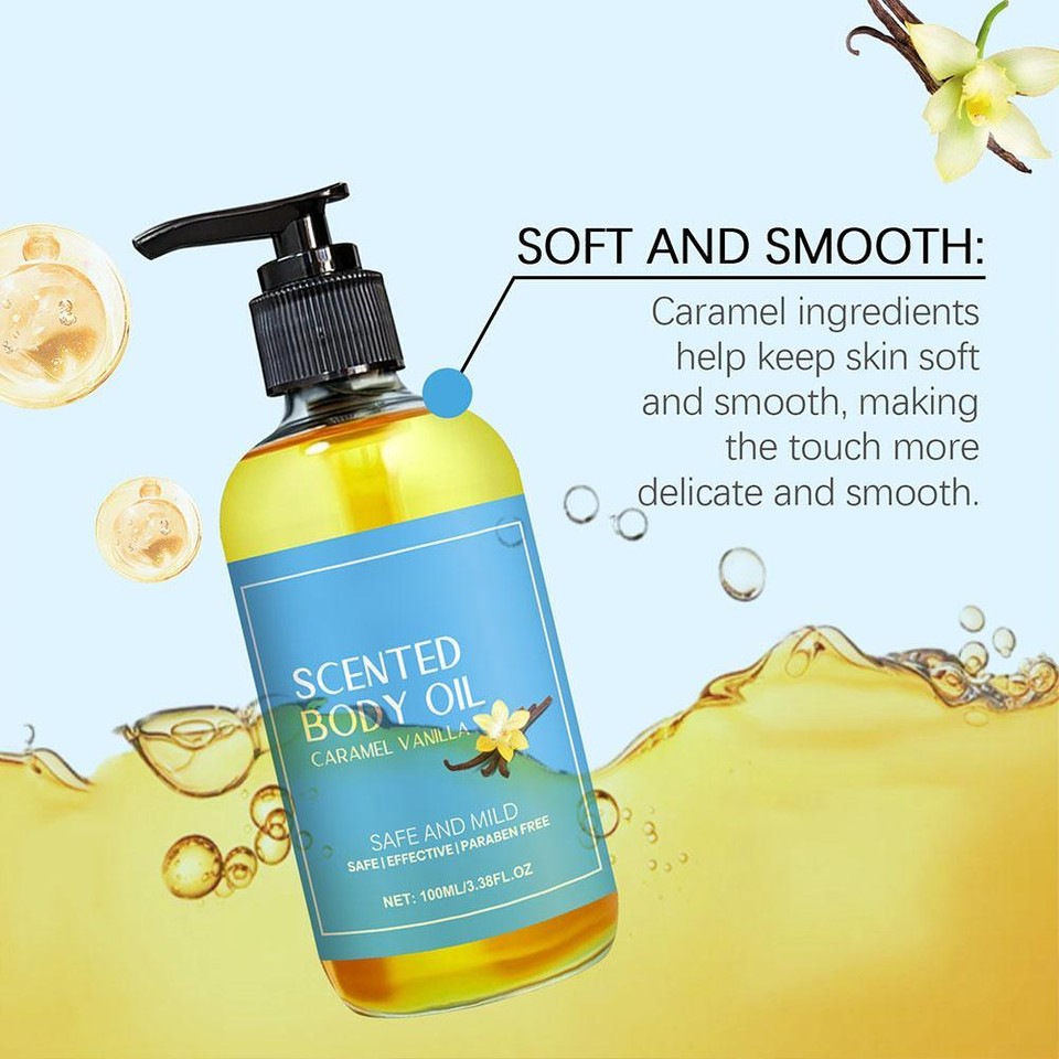 Caramel Vanilla Body Oil Long Time Fragrance Massage Oil, Bath Oil