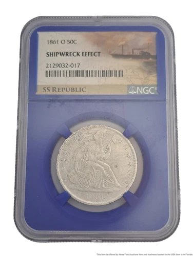 Civil War Shipwreck NGC 1861 O 50c SS Republic US Silver Half Dollar Ship Wreck