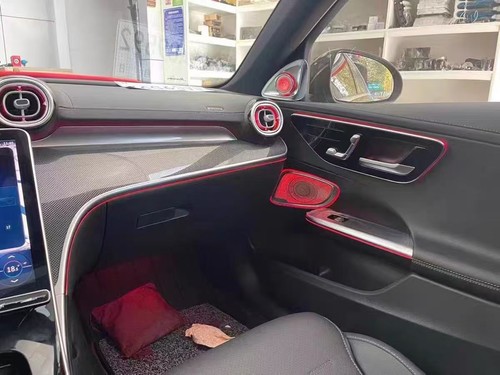 Luz ambiental LED de 64 colores para reposabrazos de puerta para Mercedes-Benz C W206 2022-23 - Imagen 12 de 22