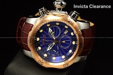 INVICTA RESERVE 54MM VENOM Mens SWISS CHRONOGRAPH CLASSIC BROWN LEATHER SS WATCH
