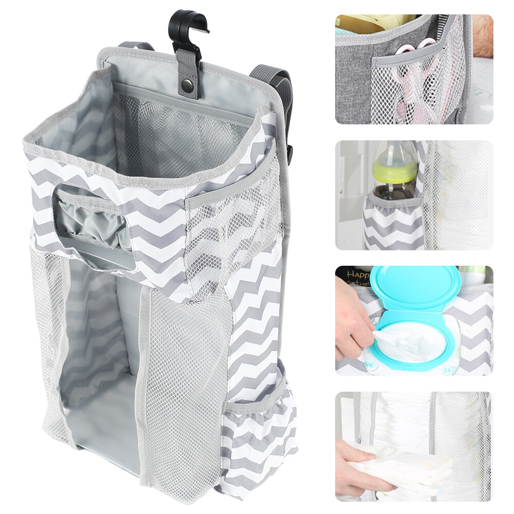Baby Nursery Crib Bed Diaper Nappy Hanging Holder Storage Bag Box