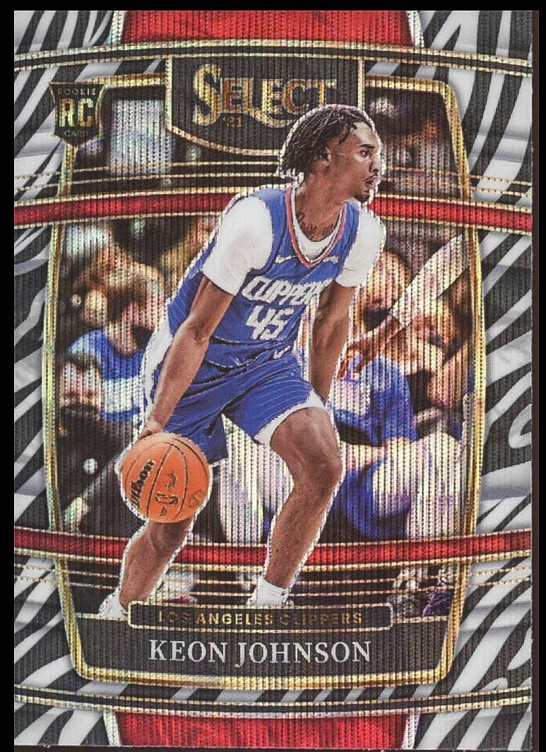 2021-22 Panini Select Keon Johnson Zebra Prizm RC #40 Rookie NBA Card