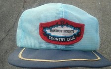 Vtg USA Made Montour Heights Hat Golf Mesh Louisville Derby Snapback Trucker Cap