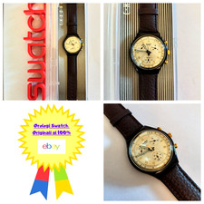 Swatch Chrono Nuovo Lodge SCB111 1993 Vintage Orologio da polso Anni 90 Crono
