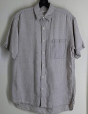 REALLY NICE Men's Vintage J.CREW Sz XS Runs S Natural Parchment LINEN Shirt Top